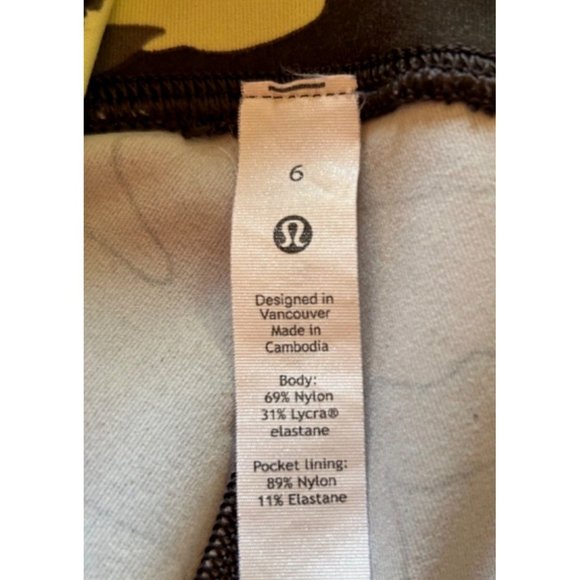 Lululemon Swift Speed High Rise Crop Leggings 21" Size 6 Camo Crispin Green - Picture 5 of 7